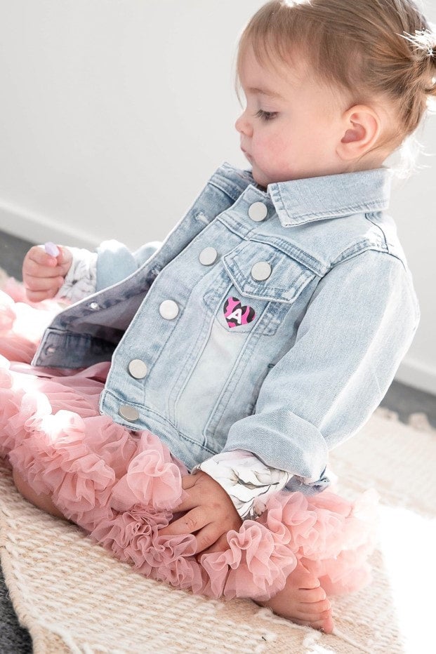 Newborn baby girl jean jacket sales