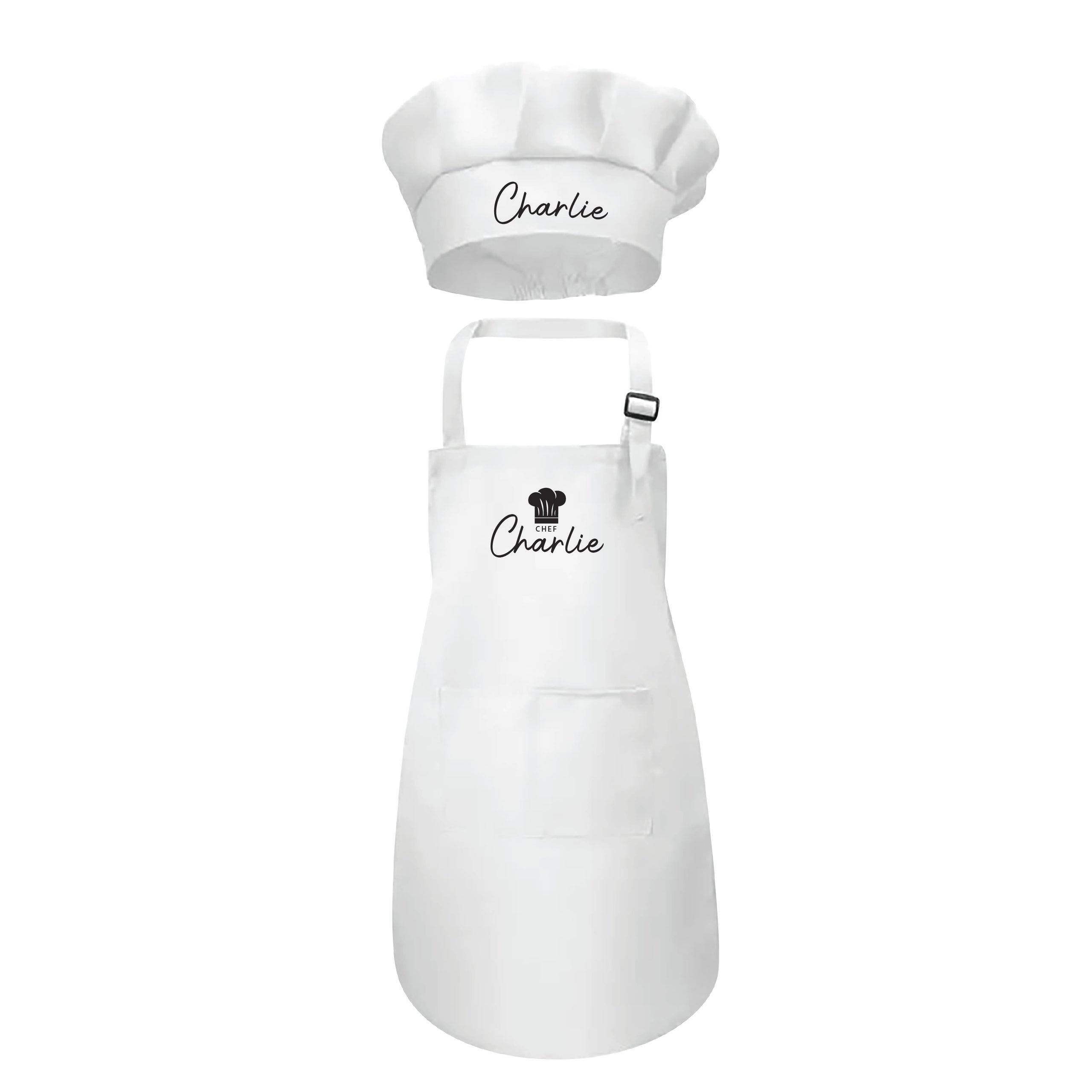 Personalised chef apron and hat sale